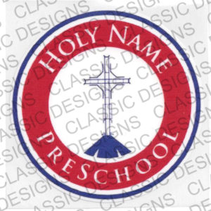 First Embroidery for Holy Name Preschool Sweatshirt